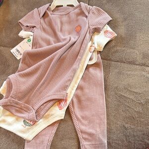 Carter's Ribbed Pink Bodysuit Set
